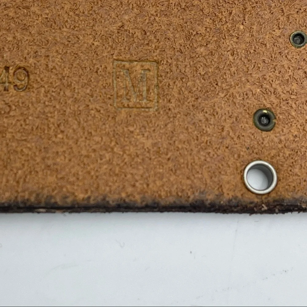 Fossil Embellished Leather Belt Grunge Boho